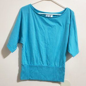 Blue Bat Wing Top